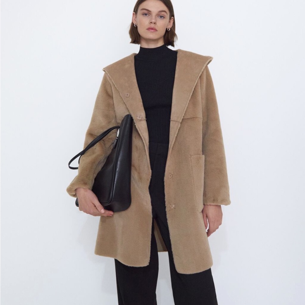 Zara Reversible faux fur coat New